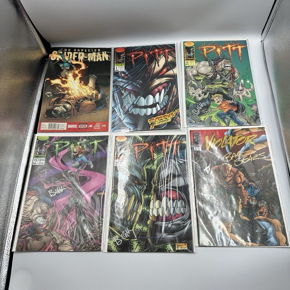 50 Comic Book Lot 7 SIGNED Pitt Violator Marvel DC Image Valiant Brian Hotton